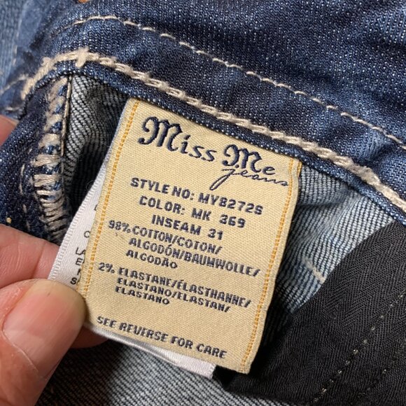 Miss Me Jeans Women’s Size 33 Mid-Rise - Skinny Embellished Denim Jeans - Picture 5 of 14